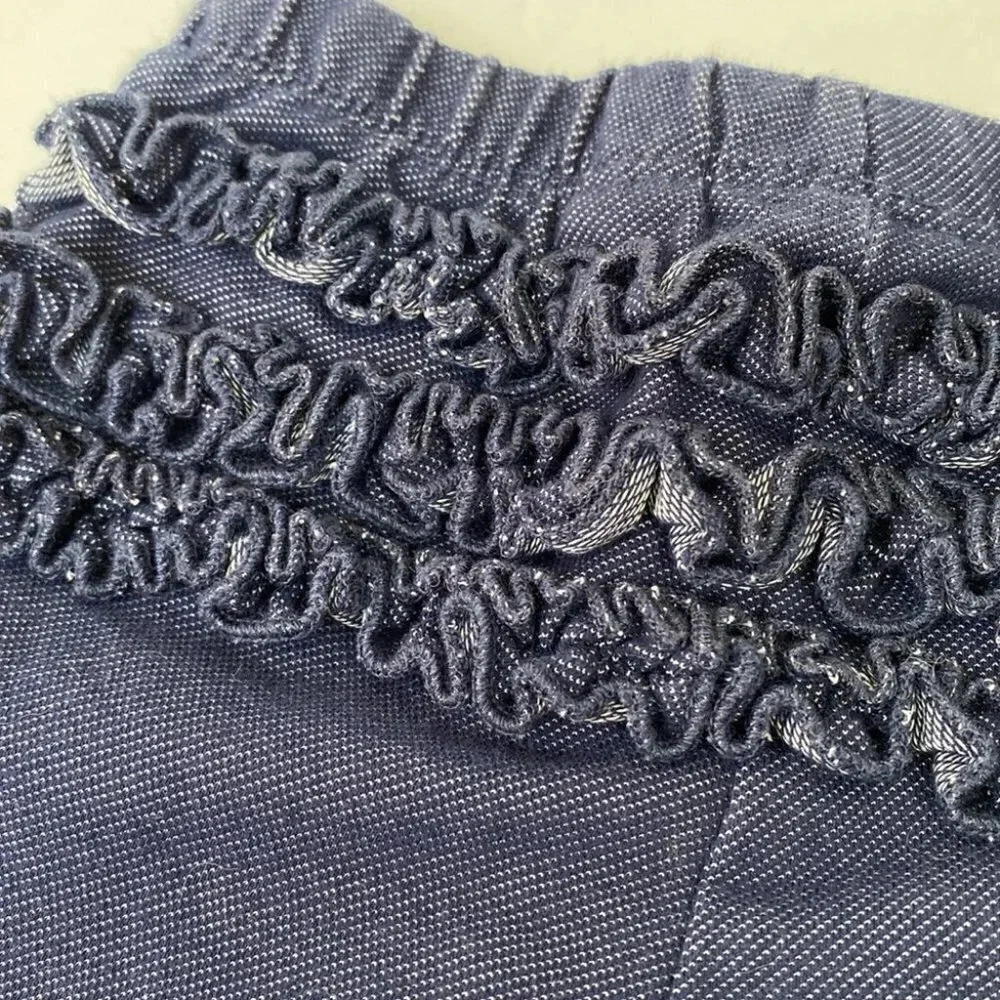 The children’s place size 3-6M chambray colored stretch‎ ruffle butt leggings